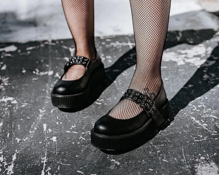 TUK Shoes Mary Janes Women Black Eyelet TUKskin Vegan Mary Jane Viva Mondo Creepers TUK Shoes Mary Janes Women Black Eyelet TUKskin Vegan Mary Jane Viva Mondo Creepers