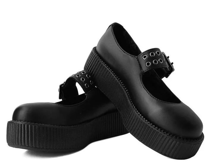 TUK Shoes Mary Janes Women Black Eyelet TUKskin Vegan Mary Jane Viva Mondo Creepers TUK Shoes Mary Janes Women Black Eyelet TUKskin Vegan Mary Jane Viva Mondo Creepers