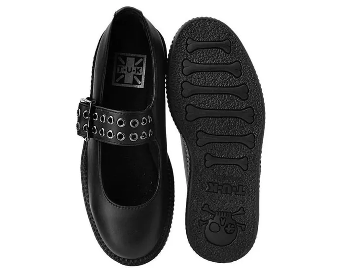 TUK Shoes Mary Janes Women Black Eyelet TUKskin Vegan Mary Jane Viva Mondo Creepers TUK Shoes Mary Janes Women Black Eyelet TUKskin Vegan Mary Jane Viva Mondo Creepers