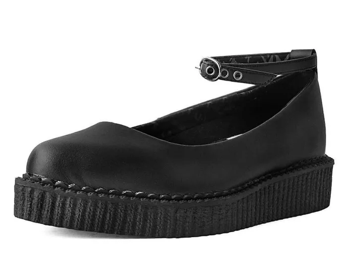 TUK Shoes Mary Janes Women Black TUKskin Ballet Ankle Strap Creeper Mary Jane Shoe TUK Shoes Mary Janes Women Black TUKskin Ballet Ankle Strap Creeper Mary Jane Shoe