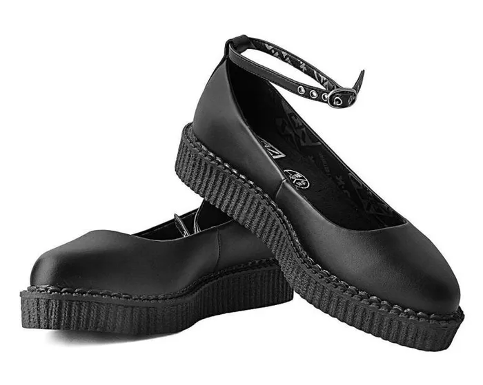 TUK Shoes Mary Janes Women Black TUKskin Ballet Ankle Strap Creeper Mary Jane Shoe TUK Shoes Mary Janes Women Black TUKskin Ballet Ankle Strap Creeper Mary Jane Shoe