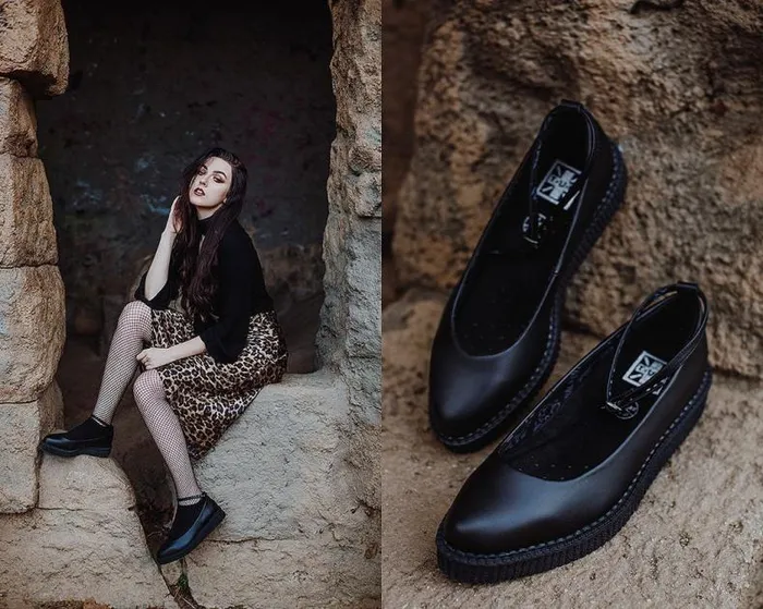 TUK Shoes Mary Janes Women Black TUKskin Ballet Ankle Strap Creeper Mary Jane Shoe TUK Shoes Mary Janes Women Black TUKskin Ballet Ankle Strap Creeper Mary Jane Shoe
