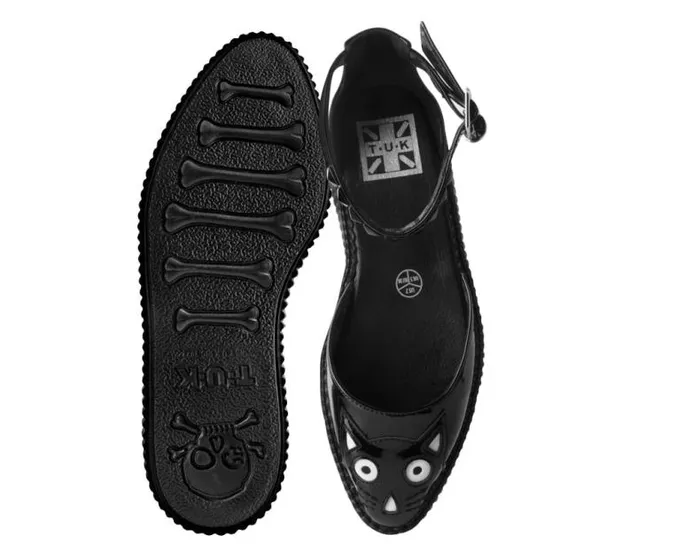 TUK Shoes Mary Janes Women Black TUKskin Pointed Kitty Face Sandal TUK Shoes Mary Janes Women Black TUKskin Pointed Kitty Face Sandal