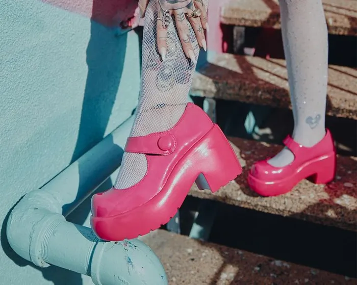 TUK Shoes Mary Janes Women Pink Liquid Bubble Mary Jane Platform