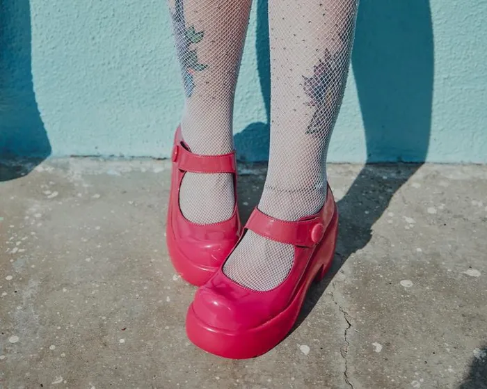 TUK Shoes Mary Janes Women Pink Liquid Bubble Mary Jane Platform