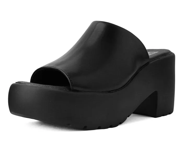 TUK Shoes Platforms Women Black Bubble Mule Heel