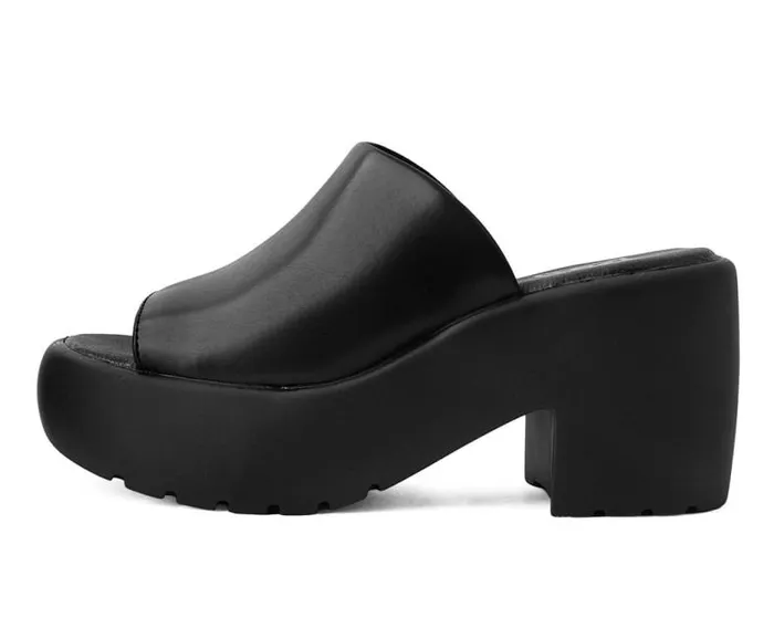 TUK Shoes Platforms Women Black Bubble Mule Heel TUK Shoes Platforms Women Black Bubble Mule Heel