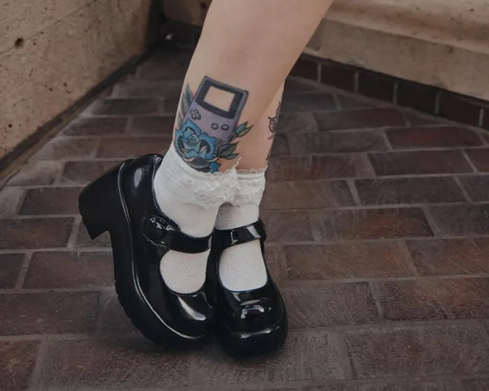 TUK Shoes Platforms Women Black Liquid Bubble Mary Jane Platform