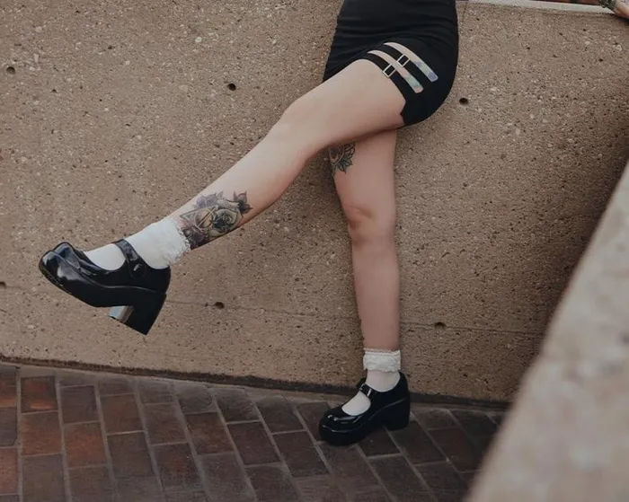 TUK Shoes Platforms Women Black Liquid Bubble Mary Jane Platform