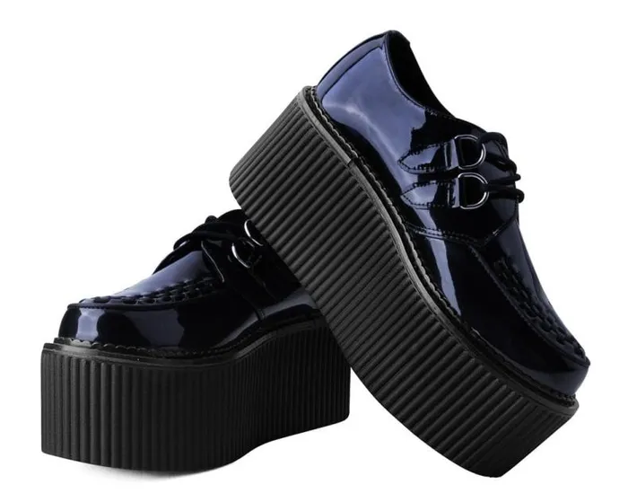 TUK Shoes Platforms Women Black Patent Classic Stratocreeper TUK Shoes Platforms Women Black Patent Classic Stratocreeper