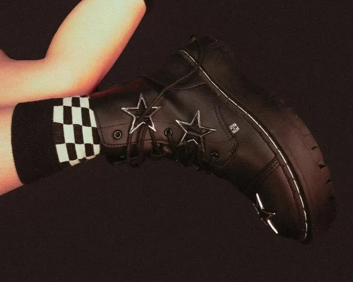 TUK Shoes Platforms Women Black Star 7Eye Double Decker Boot TUK Shoes Platforms Women Black Star 7Eye Double Decker Boot