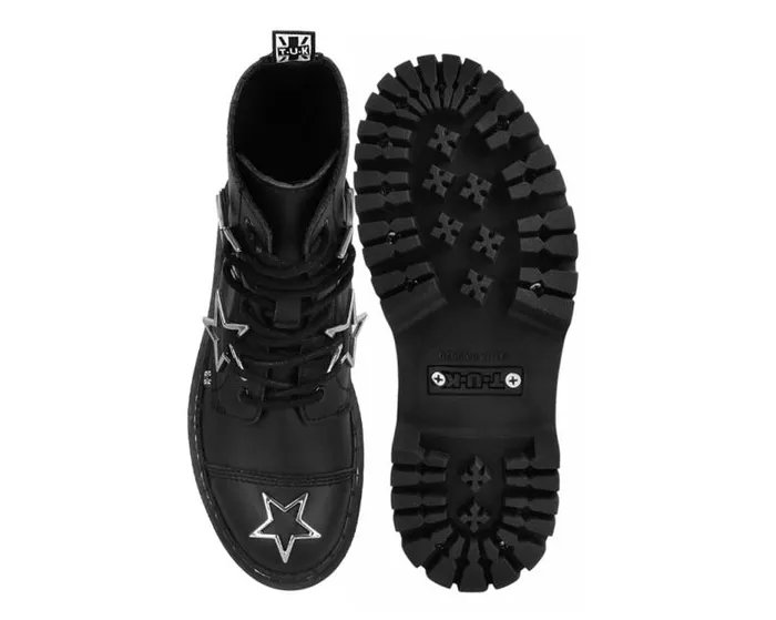 TUK Shoes Platforms Women Black Star 7Eye Double Decker Boot TUK Shoes Platforms Women Black Star 7Eye Double Decker Boot