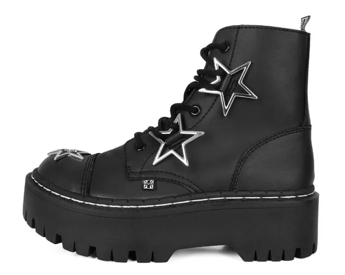 TUK Shoes Platforms Women Black Star 7Eye Double Decker Boot TUK Shoes Platforms Women Black Star 7Eye Double Decker Boot