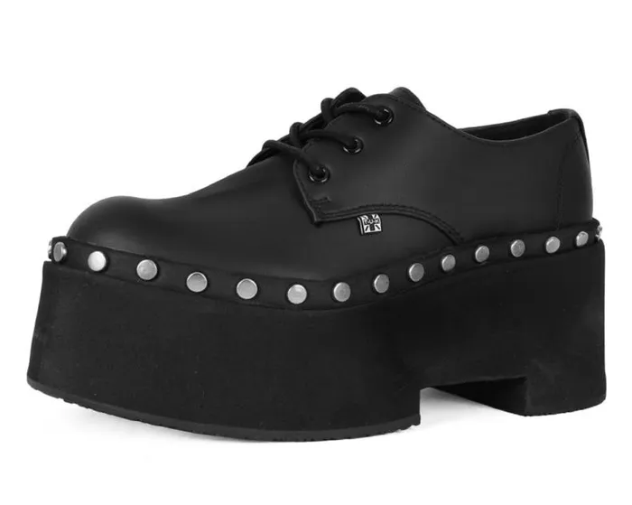 TUK Shoes Platforms Women Black TUKskin Dino Flat Platform
