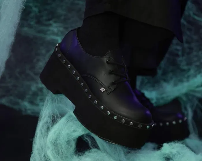 TUK Shoes Platforms Women Black TUKskin Dino Flat Platform TUK Shoes Platforms Women Black TUKskin Dino Flat Platform