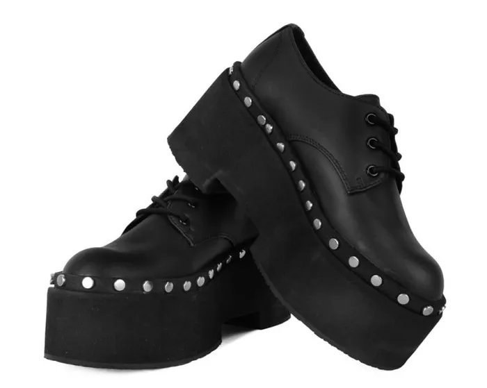 TUK Shoes Platforms Women Black TUKskin Dino Flat Platform TUK Shoes Platforms Women Black TUKskin Dino Flat Platform