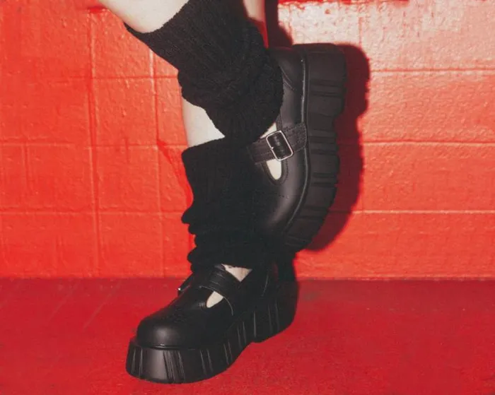 TUK Shoes Platforms Women Black TUKskin TBar Anarchic Airship Brogue TUK Shoes Platforms Women Black TUKskin TBar Anarchic Airship Brogue