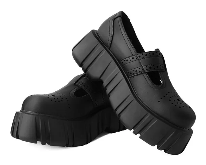TUK Shoes Platforms Women Black TUKskin TBar Anarchic Airship Brogue TUK Shoes Platforms Women Black TUKskin TBar Anarchic Airship Brogue