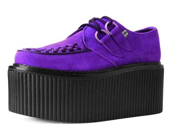 TUK Shoes Platforms Women Purple Suede Classic Stratocreeper