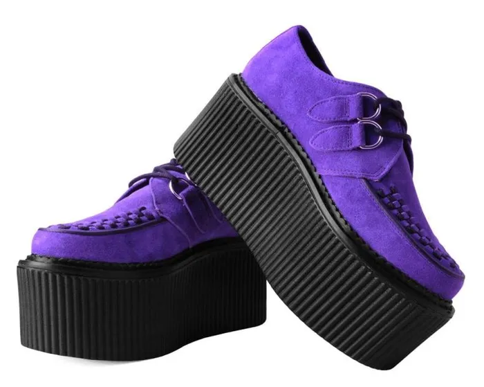 TUK Shoes Platforms Women Purple Suede Classic Stratocreeper TUK Shoes Platforms Women Purple Suede Classic Stratocreeper