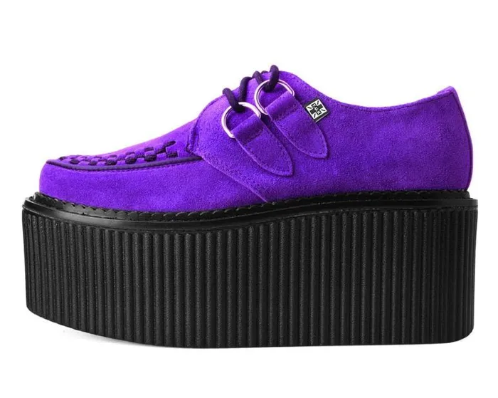 TUK Shoes Platforms Women Purple Suede Classic Stratocreeper TUK Shoes Platforms Women Purple Suede Classic Stratocreeper