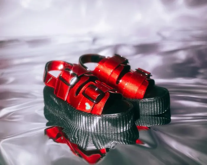 TUK Shoes Platforms Women Red Patent 2Buckle Sandal TUK Shoes Platforms Women Red Patent 2Buckle Sandal
