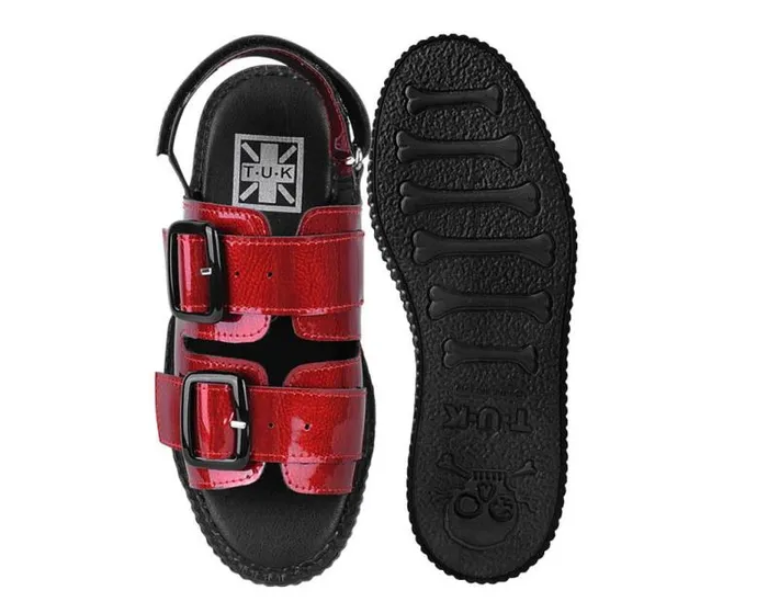 TUK Shoes Platforms Women Red Patent 2Buckle Sandal TUK Shoes Platforms Women Red Patent 2Buckle Sandal