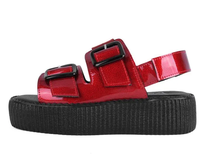 TUK Shoes Platforms Women Red Patent 2Buckle Sandal TUK Shoes Platforms Women Red Patent 2Buckle Sandal