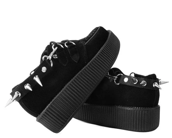 TUK Shoes Shoe Accessories Adult Spike Studded Black Bondage Hook On Shoe Straps