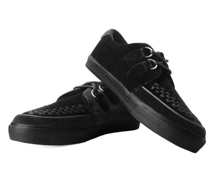 TUK Shoes Sneakers Men Black Velvet DRing Interlace Sneaker TUK Shoes Sneakers Men Black Velvet DRing Interlace Sneaker