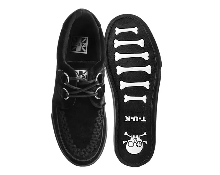 TUK Shoes Sneakers Men Black Velvet DRing Interlace Sneaker TUK Shoes Sneakers Men Black Velvet DRing Interlace Sneaker