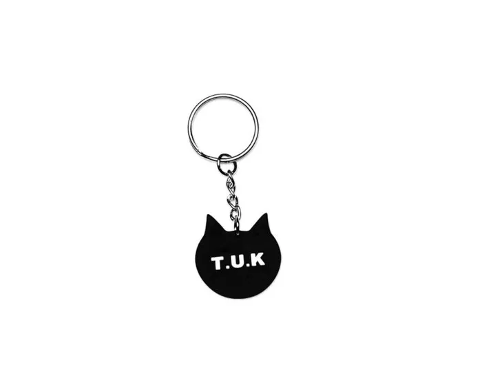 TUK Shoes Stickers Pins Patches Totes Adult TUK Black Skull and Crossbones Rubber Sole Keychain