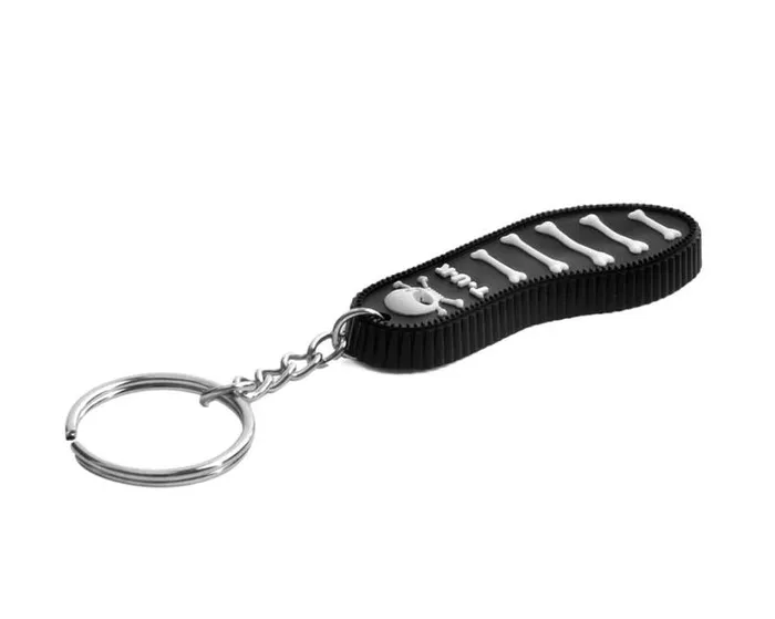 TUK Shoes Stickers Pins Patches Totes Adult TUK Black Skull and Crossbones Rubber Sole Keychain