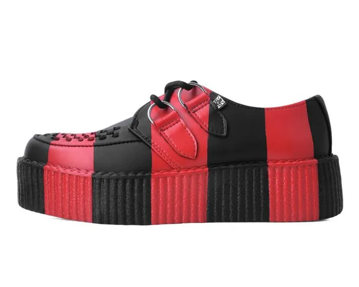 TUK Shoes Vegan Men Black and Red Striped Viva Mondo Creeper TUK Shoes Vegan Men Black and Red Striped Viva Mondo Creeper