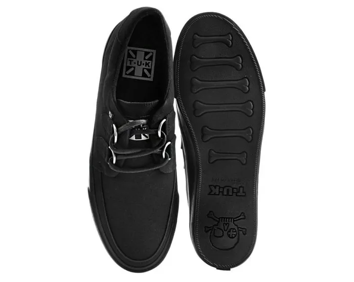 TUK Shoes Vegan Men Black Basic Twill DRing Vegan Sneakers TUK Shoes Vegan Men Black Basic Twill DRing Vegan Sneakers