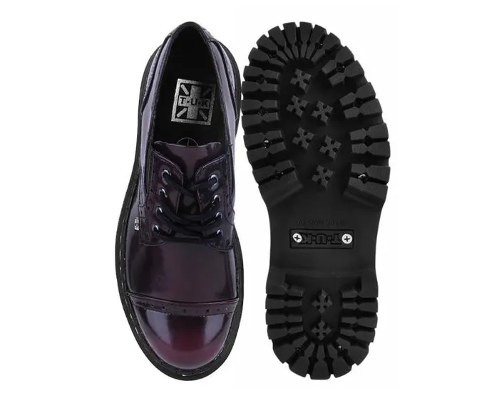 TUK Shoes Vegan Men Burgundy RubOff Double Decker Brogue TUK Shoes Vegan Men Burgundy RubOff Double Decker Brogue