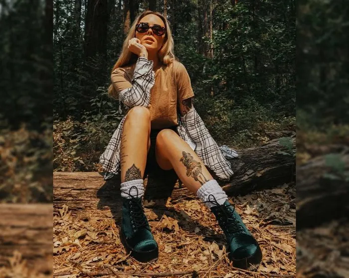 TUK Shoes Vegan Women Green Velvet 7Eye Viva Mondo Boot TUK Shoes Vegan Women Green Velvet 7Eye Viva Mondo Boot