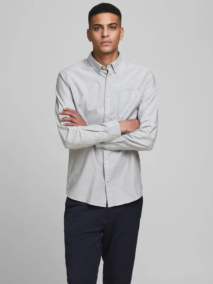 Tailoring JACK and JONES Mens OFFORD SHIRT Grey Grey Melange