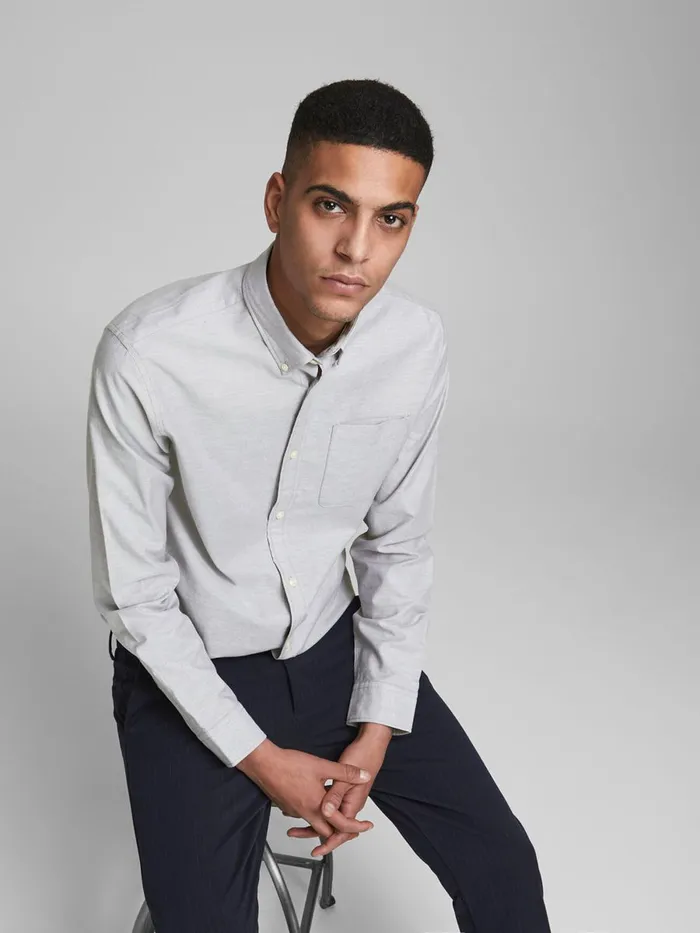 Tailoring JACK and JONES Mens OFFORD SHIRT Grey Grey Melange