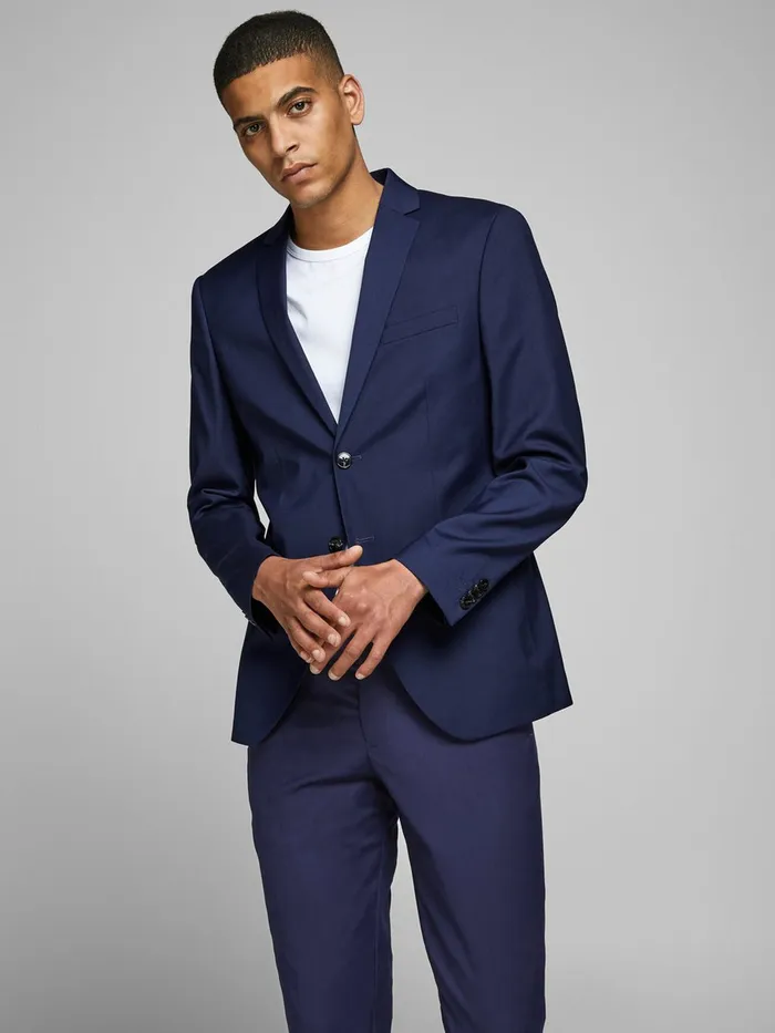 Tailoring JACK and JONES Mens SUPER SLIM BLAZER Blue Medieval Blue