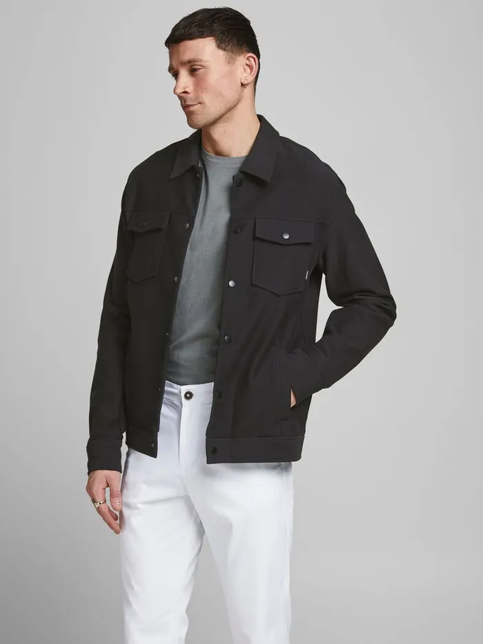 Tailoring JACK and JONES Mens SWEAT TRUCKER JACKET Black Black