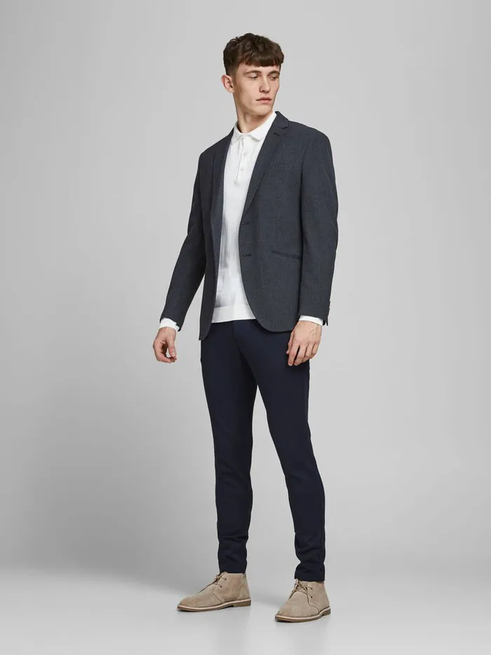 Tailoring JACK and JONES Mens TWOBUTTON SLIM FIT BLAZER Grey Sky Captain