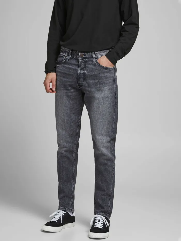 Tapered Jeans JACK and JONES Mens FRED ORIGINAL CJ 515 TAPERED FIT JEANS Grey Black Denim Tapered Jeans JACK and JONES Mens FRED ORIGINAL CJ 515 TAPERED FIT JEANS Grey Black Denim
