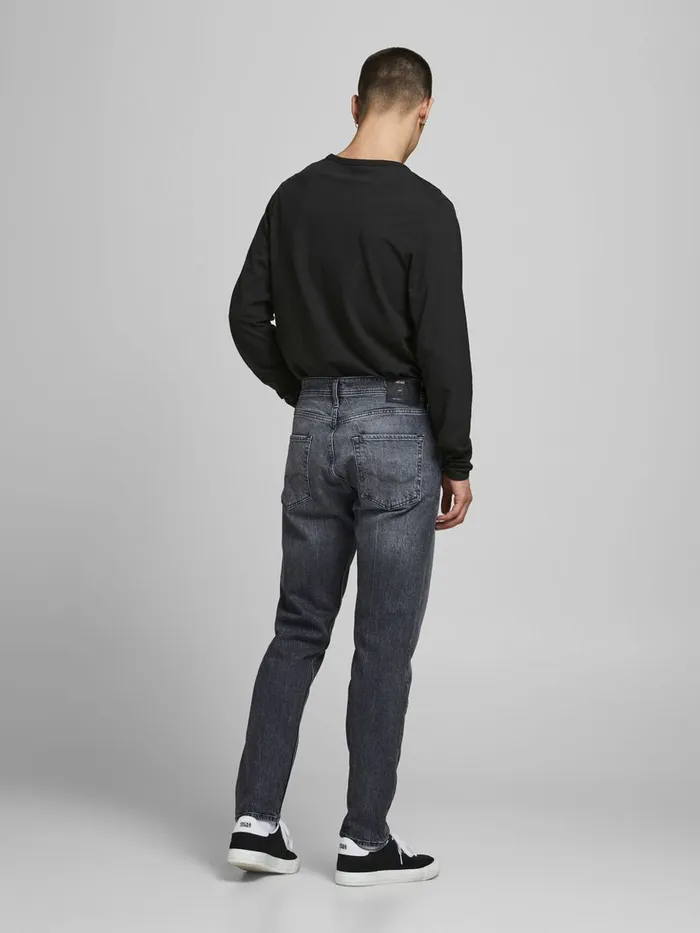 Tapered Jeans JACK and JONES Mens FRED ORIGINAL CJ 515 TAPERED FIT JEANS Grey Black Denim