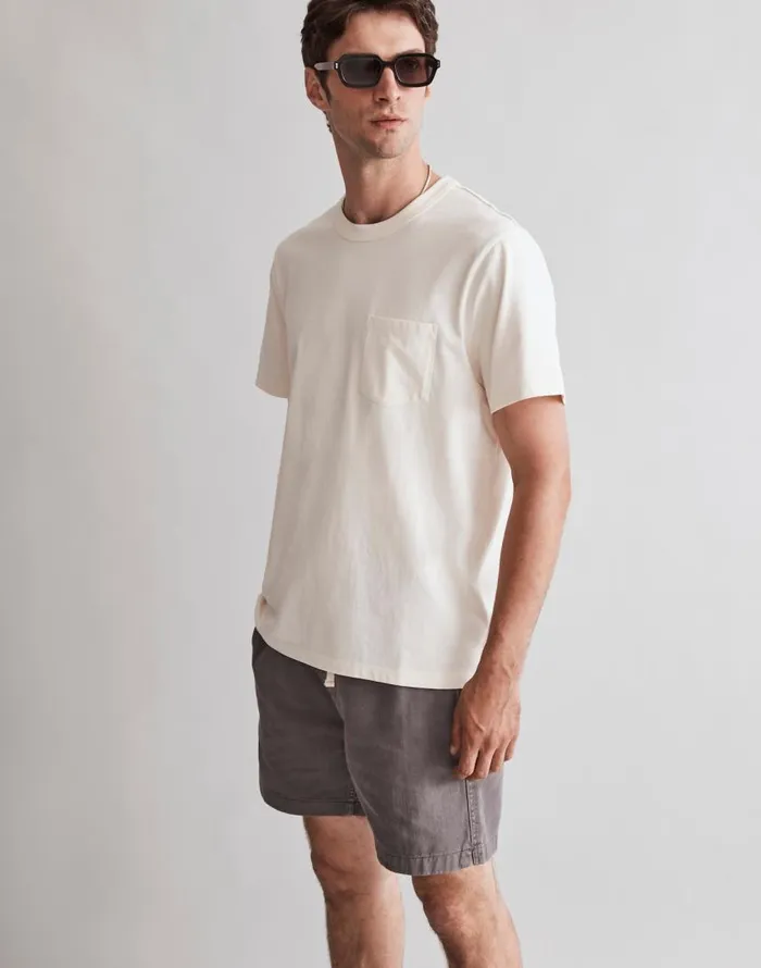 Tees Men Madewell GarmentDyed Allday Crewneck Pocket Tee Lighthouse