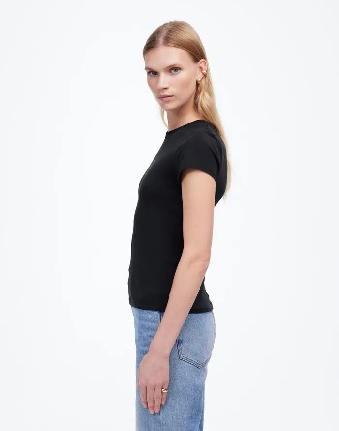 Tees Women Madewell Essential Fit Tee Jet Black
