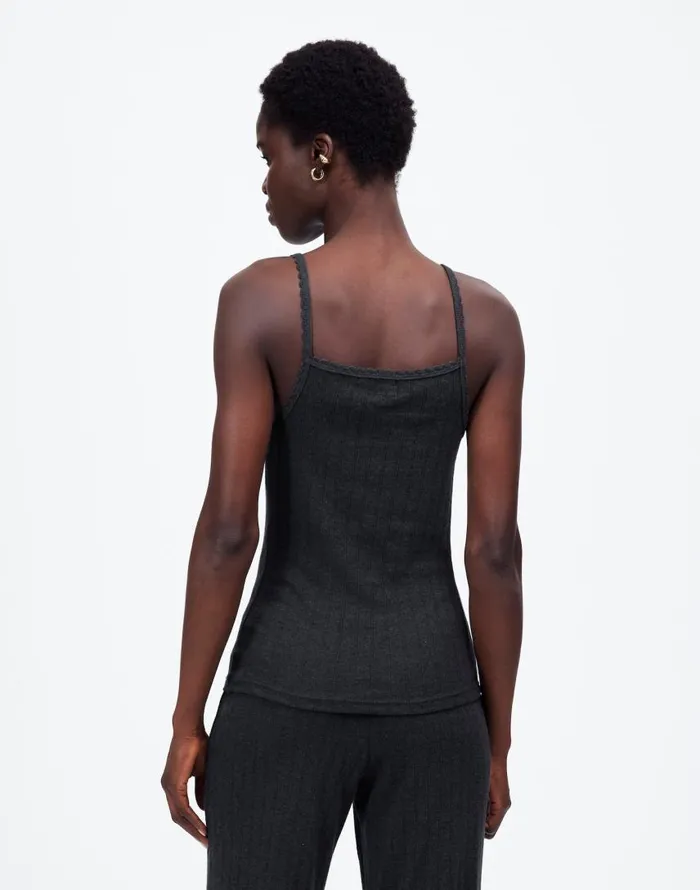 Tees Women Madewell Madewell X LESET Pointelle Tank Grey Melange