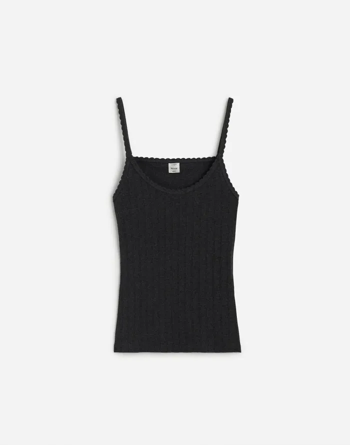 Tees Women Madewell Madewell X LESET Pointelle Tank Grey Melange