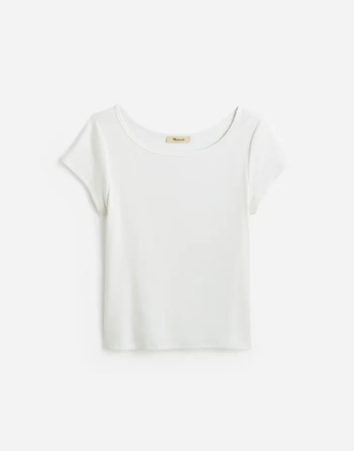 Tees Women Madewell Regenerative Cotton Ribbed CapSleeve Tee White