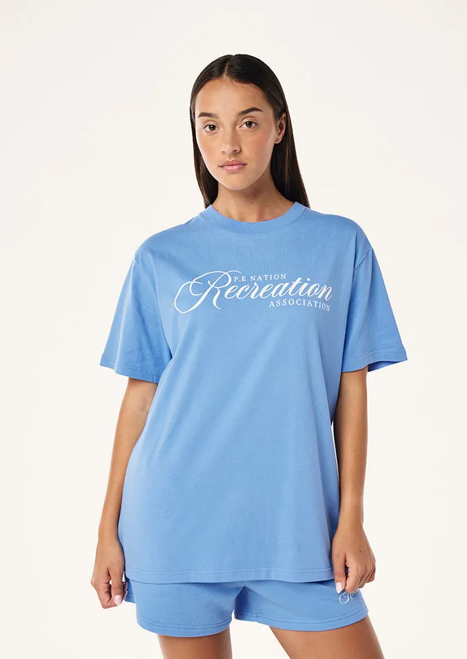 Tees Women PE Nation DOWNTIME SHORT SLEEVE TEE IN CORNFLOWER BLUE